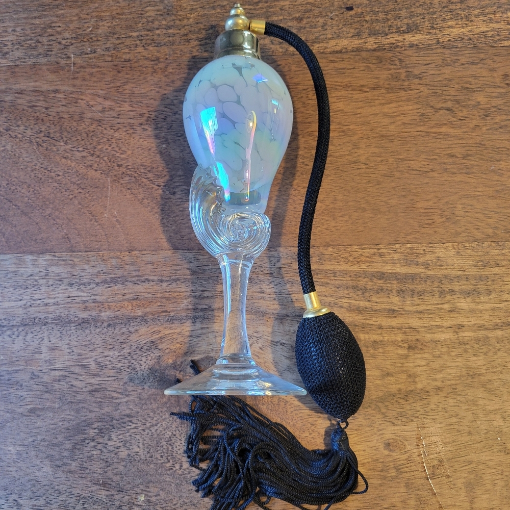 Vintage Art Glass Atomizer and Tassel Empty
